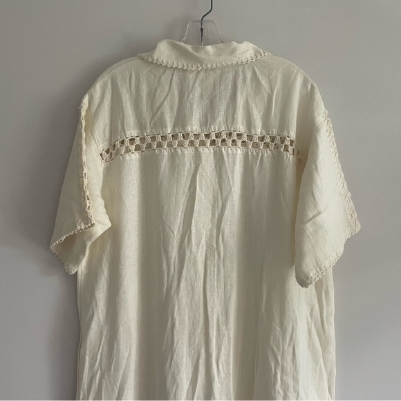 Like New Maurie and Eve Golden Hour Maxi Linen Crochet Dress Off White 8 - Picture 8 of 9